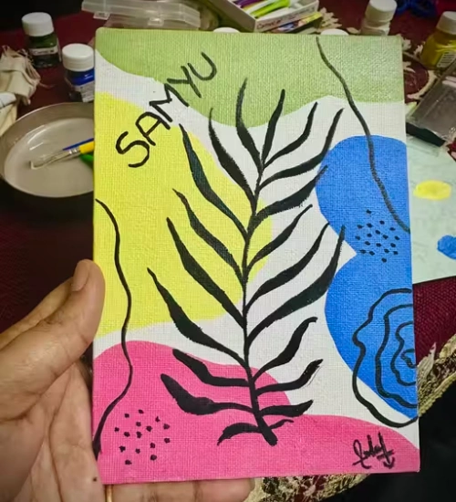 Botanical abstract on Artixtra canvas