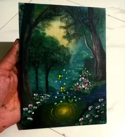 Forest scene on Artixtra canvas
